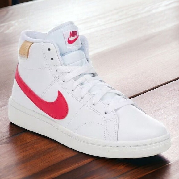 Nike Court Royale 2 Mid CT1725 White Pink Workout Shoes Womens 8.5 NEW In Box - Picture 8 of 12